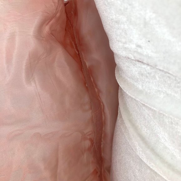 Vintage Handmade Lace Pink Dress Long Sleeve Bow Front Metal Zipper 60s - Picture 13 of 13